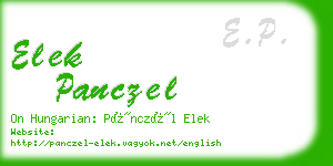 elek panczel business card